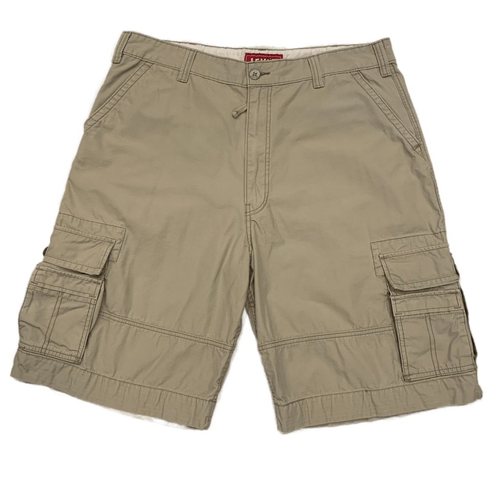 Levi's Squad Cargo Shorts Size 40 x 11 Men's Cotton Tan Khaki Utilitarian